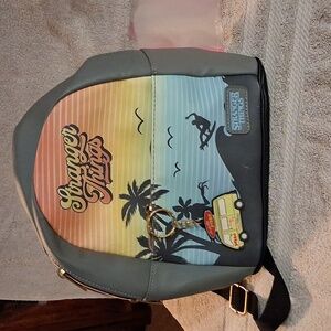 Cream PU leather deep V-neck removable faux fur on collar long jacket